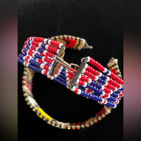 Vintage Small Beaded Cuff/Bangle Bracelet Set - Picture 7 of 10